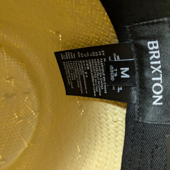 BNWT Brixton Jo Straw Frayed Fedora Hat Honey Size Medium - Picture 4 of 4